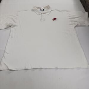 REEBOK NFL Short Sleeve Button Down Arizona Cardinals Polo Shirt White 2XL
